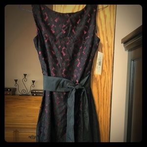 Black Lace with Cabernet underlay Formal dress